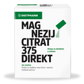 Dietpharm Magnezij Citrat 375 DIREKT Prašak 20 Vrećica