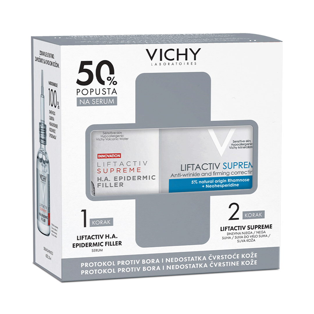 VICHY PAKET LIFT.SUPR.H.A.SERUM 30ML+DNEVNA KREMA(SUHA KOŽA)50ML - Slika 2