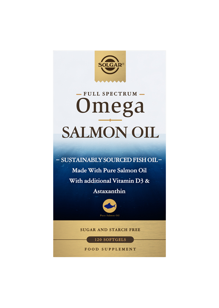 SOLGAR FULL SPECTRUM OMEGA SALMON OIL cps a120, pročišćeno riblje ulje norveškog lososa te osigurava cijeli spektar omega masnih kiselina, pomažući vam da povećate unos dobrih masti za zdravo srce. - Slika 2