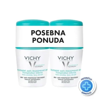 Vichy Dezodorans roll-on za regulaciju znojenja DUO PACK