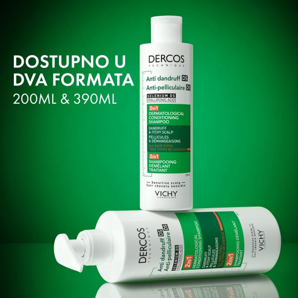 Vichy Dercos Šampon protiv prhuti DS 2u1: Dermokozmetički šampon i regenerator, 200 ml - Slika 9