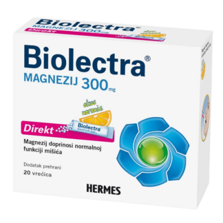 Biolectra Magnezij direkt 300mg, okus naranče, 20 vrećica