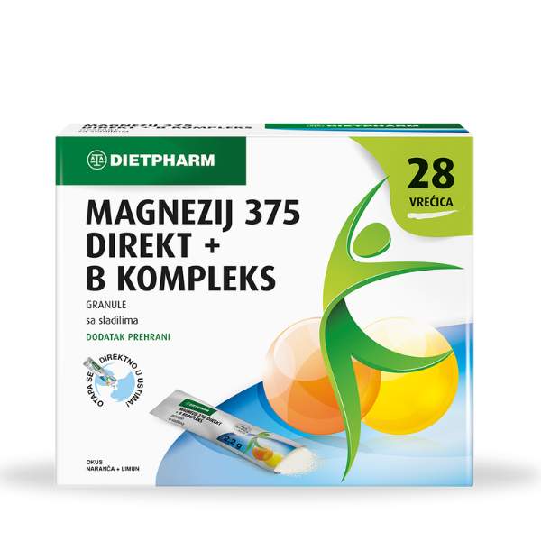 Dietpharm Magnezij 375 Direkt + B kompleks granule