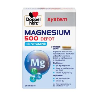 Doppelherz system Magnezij 500 DEPO + B vitamini, tablete