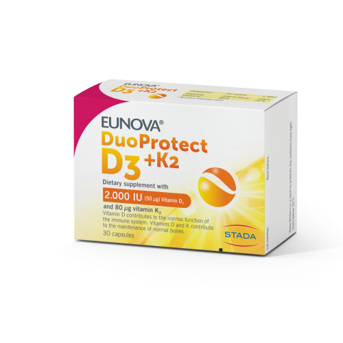 STADA Eunova DuoProtect D3+K2 kapsule a30, Doprinosi normalnoj funkciji imuniteta i jakim kostima - Slika 2