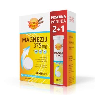 Natural Wealth Magnezij 375 mg +B1+B6+C PROMO