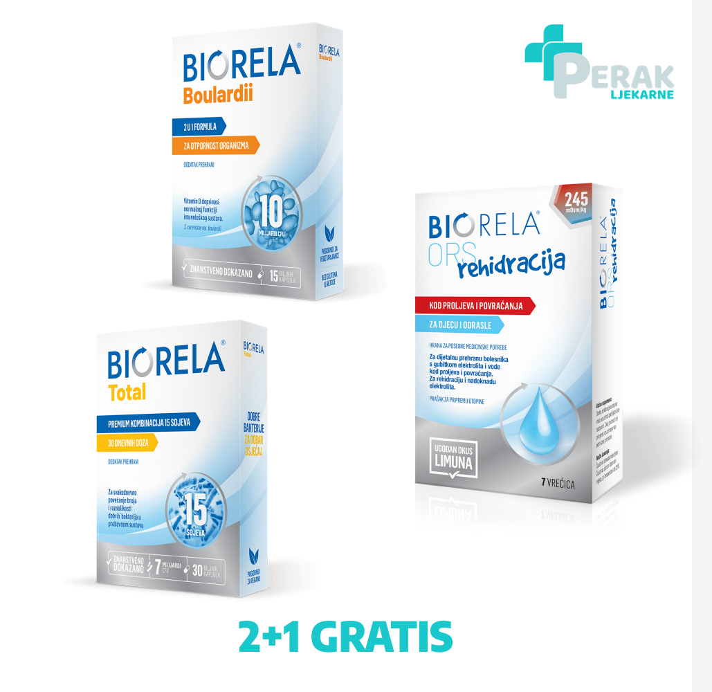 Biorela Paket za Odrasle Boulardii, Total i ORS 2+1 GRATIS - Slika 2