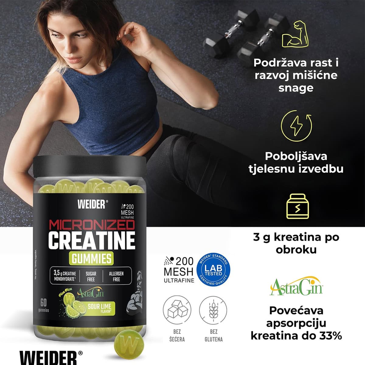 Weider Micronized Creatine Gummies - Slika 3