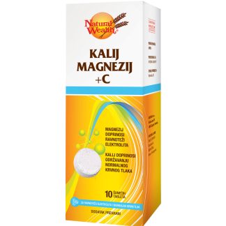 NATURAL WEALTH Kalij Magnezij + C šumeće tablete a10, Za nadoknadu kalija, magnezija i vitamina C