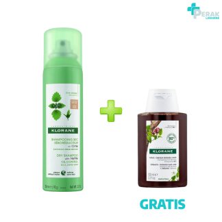 Klorane Suhi Šampon Kopriva 150ml + Šampon Kinin 100ml GRATIS