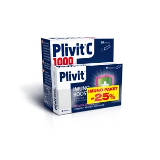 Plivit C 1000 Plus Granule+Imuno 14 kapsula