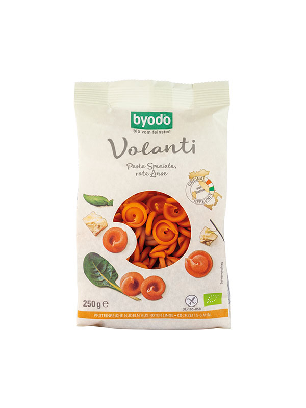 Tjestenina od crvene leće Volanti Bez glutena – Organska 250g byodo - Slika 2